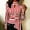 Red women long sleeve striped shirt a1, variant on Fashion Long Sleeve Striped Shirt for Women, Elegant Bumps Print Blouse, Soft Flowy Top for Office Party Daily Wear, Blue S
