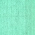 thumbnail image 1 of Ahgly Company Machine Washable Indoor Square Solid Turquoise Blue Modern Area Rugs, 8' Square, 1 of 4