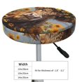 thumbnail image 4 of Balery Cute Cow Sunflower Crown A Fundas de asiento para taburete de bar redondo de tela de terciopelo ajustables que protegen de arañazos y manchas para sillas de 14 a 17 pulgadas.-12 inch, 4 of 7