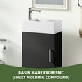 thumbnail image 4 of Uforic 16" Bathroom Vanity with Top Sink, Modern Free Standing Small Bathroom Storage Cabinet with Soft Close Door, Black, 4 of 9