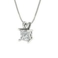 thumbnail image 2 of 0.5 cctw White Sapphire White Gold Plated Pendant with 18" Box Chain (4.5mm, Princess Cut), 2 of 6