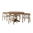 thumbnail image 3 of GDF Studio Ladieu Fabric Upholstered Wood 5 Piece Dining Set, Light Ash and Almond, 3 of 12