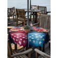 thumbnail image 2 of Outdoor Tablecloth with Umbrella Hole Zipper 4th of July Round Tablecloth 60" Waterproof Outside Table Cloth American Flag Independence Day Floral Black Patio Table Cover Tablecloths for Picnic Party, 2 of 8