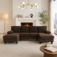 thumbnail image 2 of Leumius 104" U Shaped Sectional Sofa,Modern 4 Seat Oversized Sofa with Double Chaise for Living Room,Coffee, 2 of 14