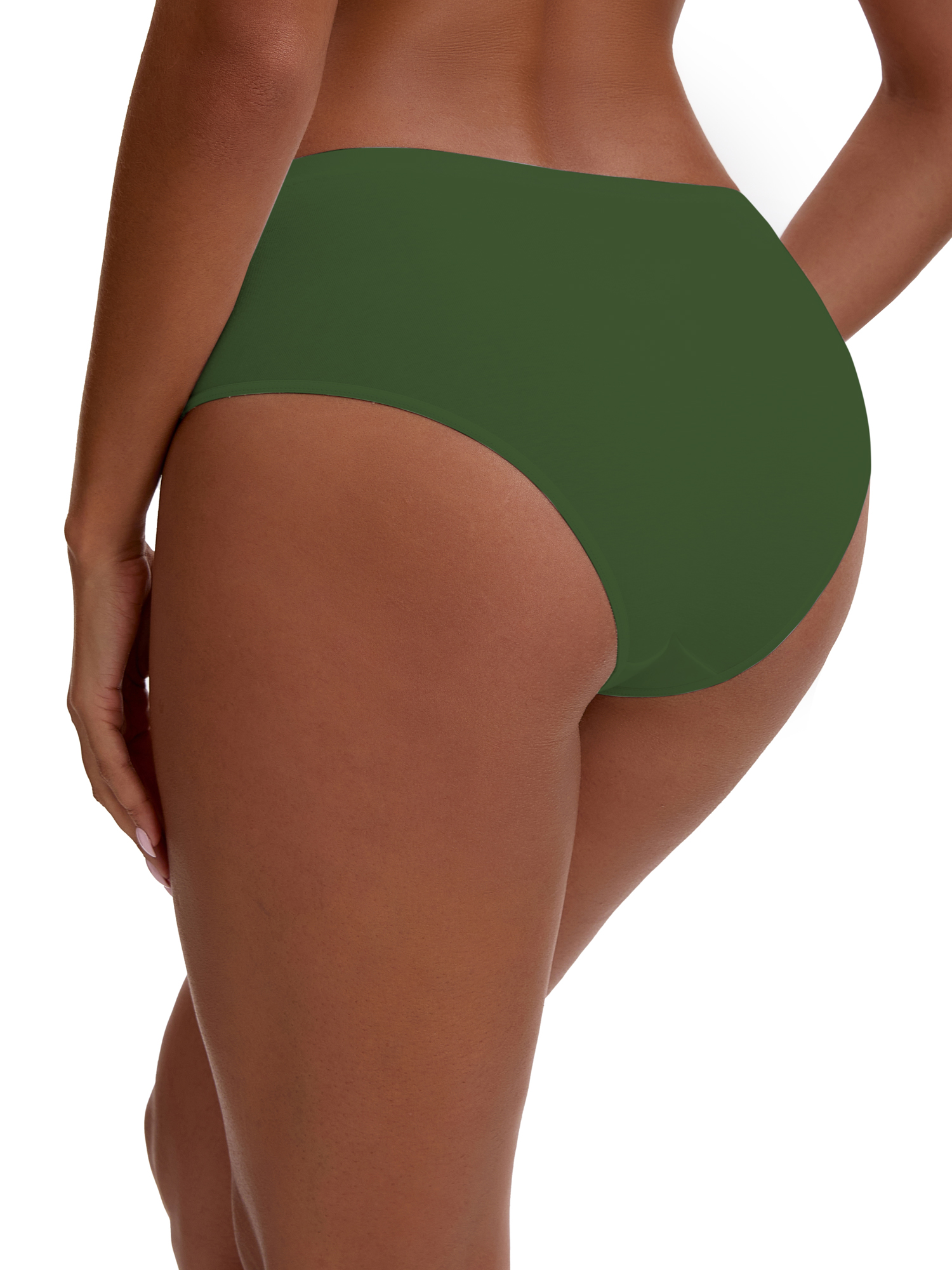 Unique Bargains Women's Elastic Waistband Mid-Waisted Briefs M Green