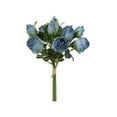 thumbnail image 3 of Bxaolu Artificial Flower Centrepieces for Tables - 6 Pcs Dusty Rose Fake Flowers Roses Bouquet&nbsp;14.5" - Silk Faux Rose Arrangement for Wedding Party Centerpiece Table Decor(6Pack, Blue), 3 of 6