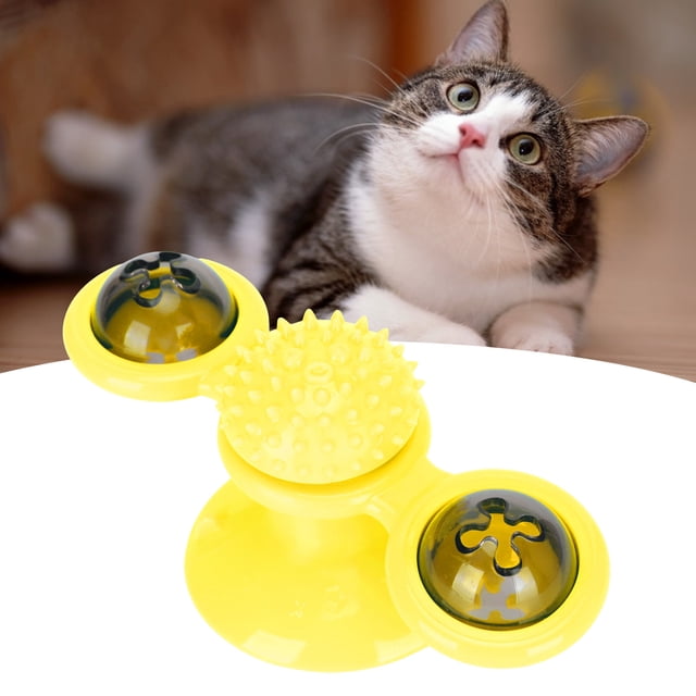 Windmill Cat Toy, Portable Turntable Interactive Cat Toys With LED And Catnip Ball Rotatable Windmill Scratch Cat Tickle Teasing Toy For Cat