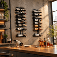 2-set 8 Tier Wall Mount Wine Rack (16 Tiers) Racks For Bottles Display ...
