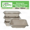 thumbnail image 5 of EcoQuality 22oz Disposable Bowls with Clear Lids - Rectangular Compostable Sugarcane Fiber Biodegradable Paper Bowls Eco-Friendly Take Out Food Storage Containers, Microwave Safe, Meal Prep (150 PACK), 5 of 7