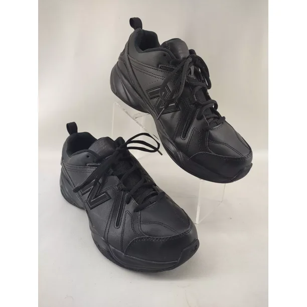 New Balance 608 V4 All Black Leather Comfort Walking Shoes Mens Size US 11.5 4E
