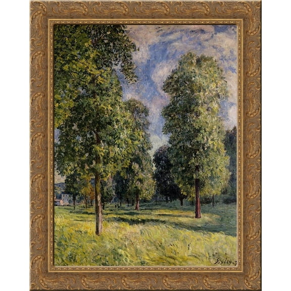 Landscape at Sevres 24x20 Gold Ornate Wood Framed Canvas Art by Alfred Sisley
