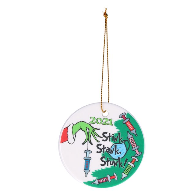 Adornos navideños, colgante de cerámica con estampado redondo de árbol de Navidad para decoración del hogar, herramientas de bricolaje, tipo A