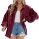 thumbnail image 1 of Pntutb Mujeres Color Sólido Casual Manga Larga Bolsillo Suelto Solapa Rebeca Chaqueta Abrigo Liquidación Pntutb Pntutb-3921, 1 of 5