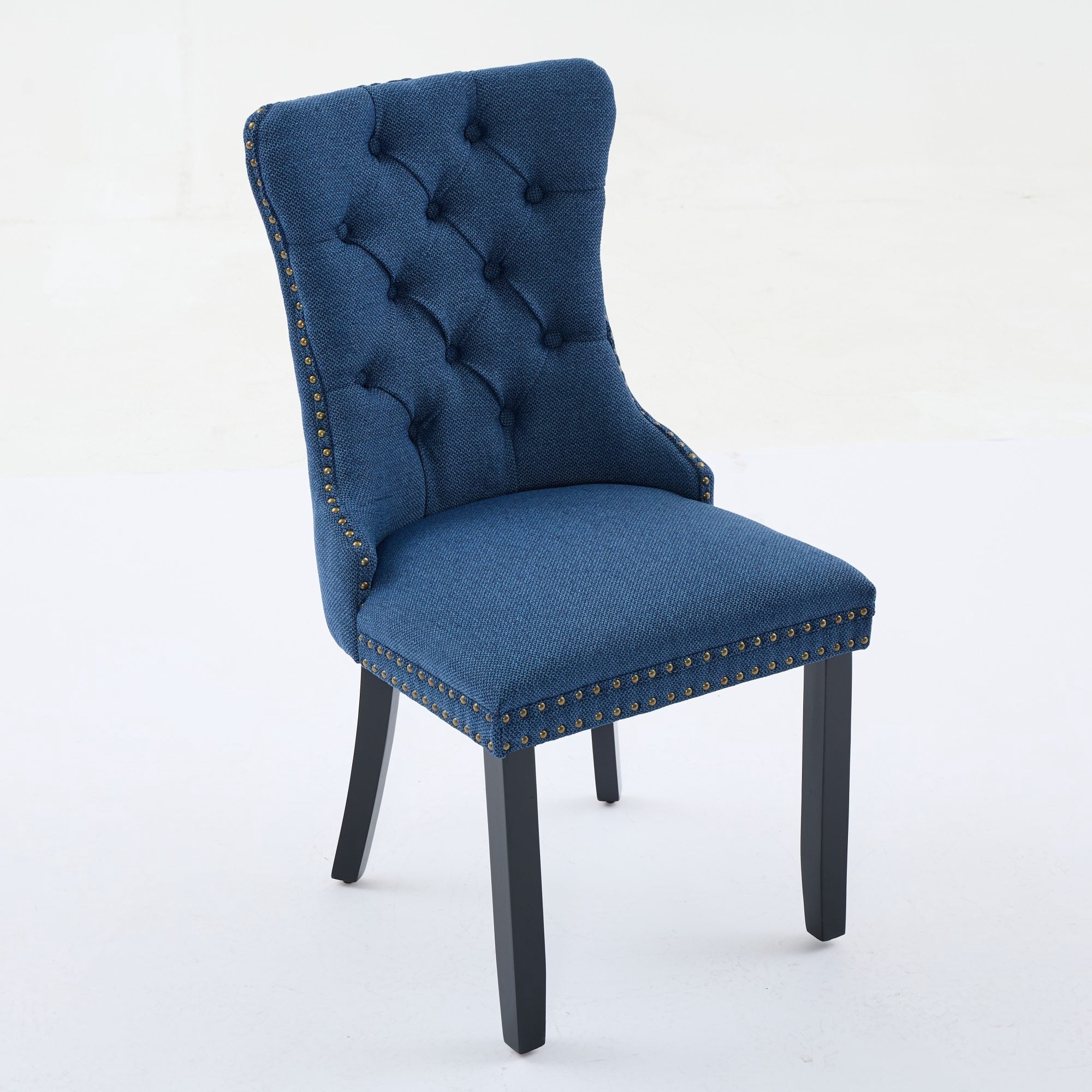 Miniyam Dining Chair Set of 2, High-end Tufted Contemporary Flax Upholstered, Blue
