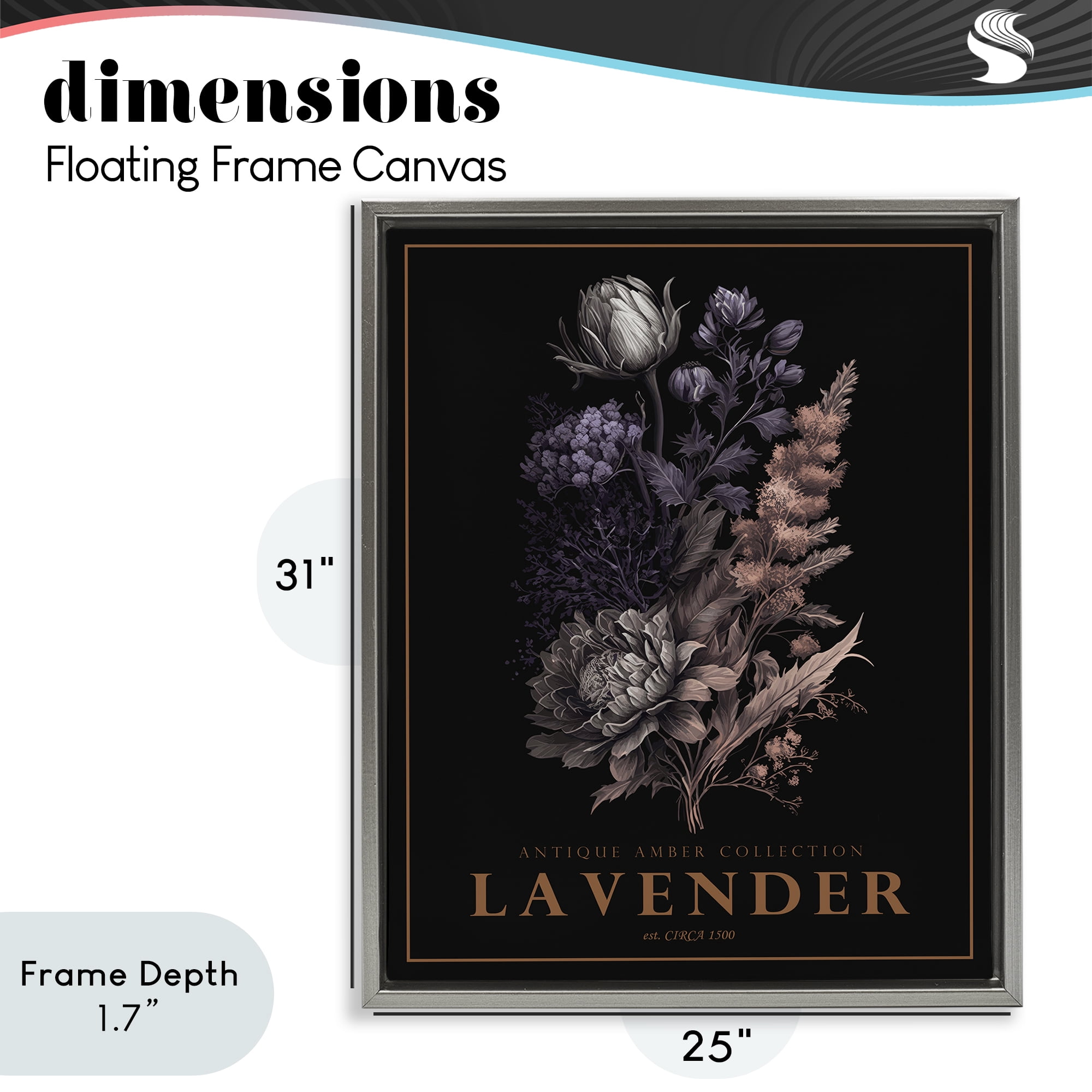Stupell Industries Antique Lavender Bushel Gray Framed Floater Canvas Wall Art, design by Christopher Giampietro