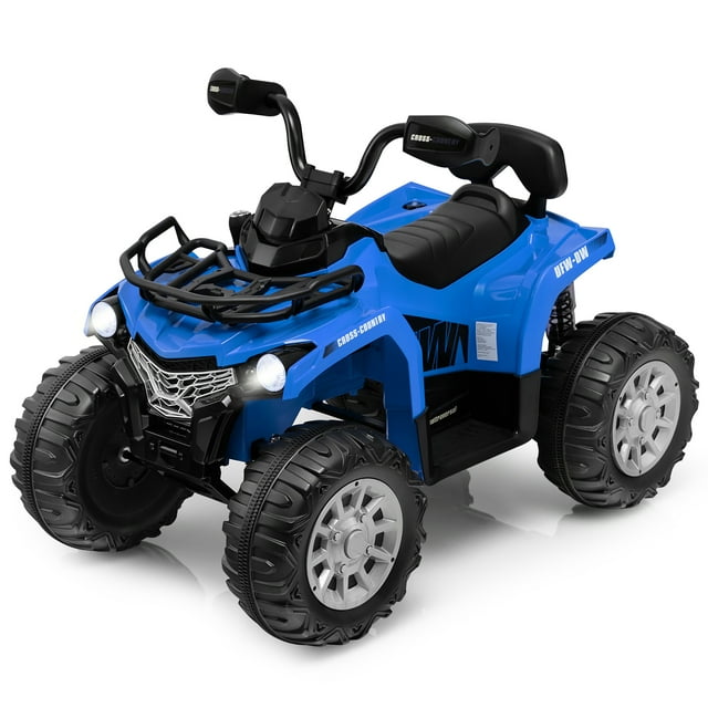 Costway 12V Kids Ride On ATV Electric 4-Wheeler Quad 2 Speeds w/ Mp3 & Headlights Blue