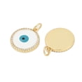 thumbnail image 2 of Brass Micro Pave Cubic Zirconia Pendants Evil Eye Charms with Enamel Long-Lasting Plated Rack Plating Lead Free & Cadmium Free with Jump Ring Real 18K golden Plated 17.5x15x2mm Hole: 3.5mm, 2 of 3
