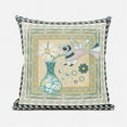 thumbnail image 2 of Love Your Vase Peacock Throw Pillow with Removable Cover in Beige Yellow Black 20x20, 2 of 7