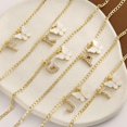 thumbnail image 5 of GOSFRY 14K Gold Plated Dainty Butterfly Initial Anklet Handmade Cuban Chain White Butterfly A-Z Alphabet Letter Initial Anklets Personalized Summer Beach Jewelry Gifts, 5 of 9