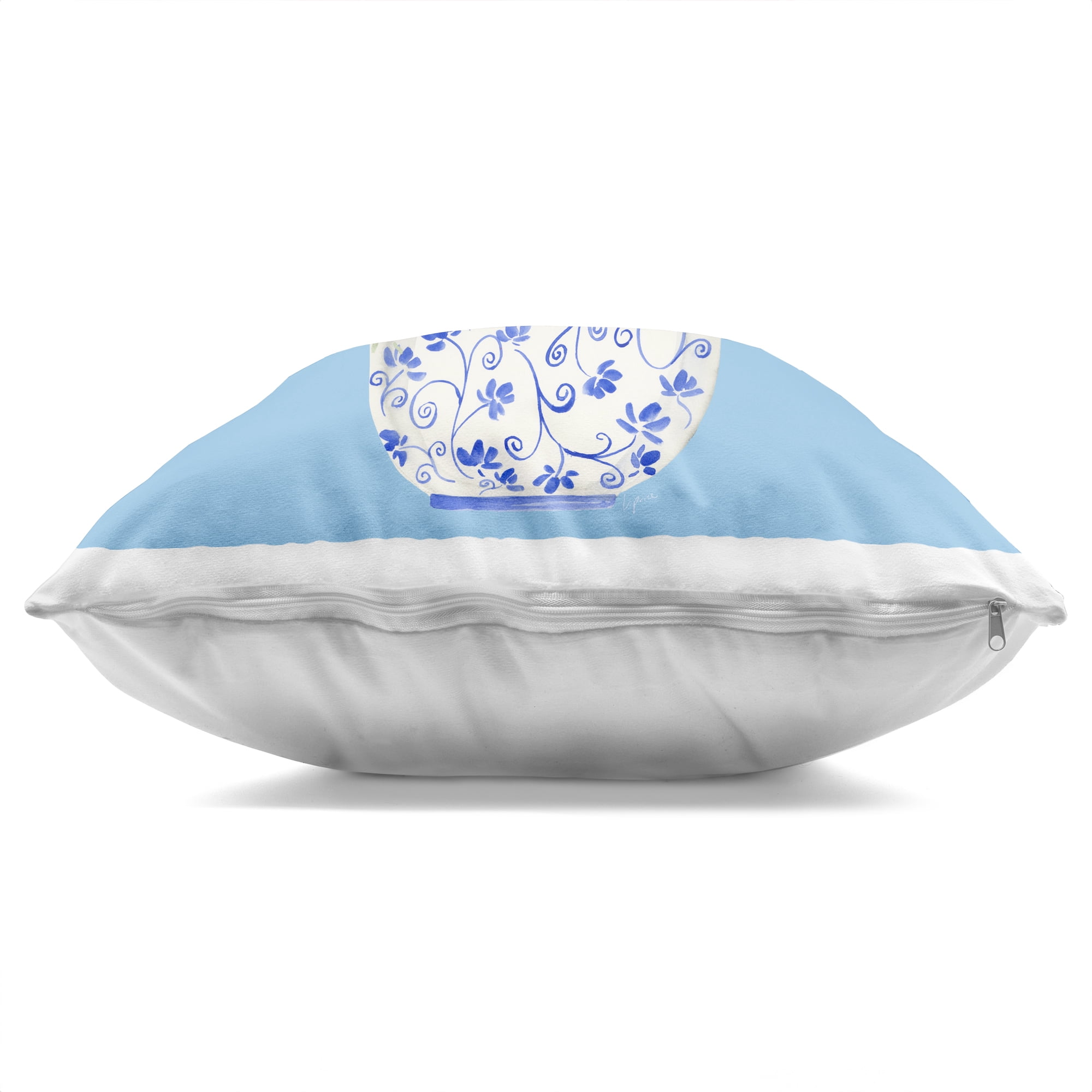 Stupell Industries Red on Blue Hydrangeas Decorative Printed Throw Pillow, design by Lucille Price