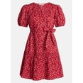 thumbnail image 6 of Time and Tru Women's and Women's Plus Cotton Mini Dress with Puff Sleeves, Sizes XS-4X, 6 of 6