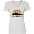 thumbnail image 3 of Inktastic Los Angeles California Skyline Retro Women's V-Neck T-Shirt, 3 of 5