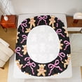 thumbnail image 5 of Manfei Brown Xmas Biscuit Twin Sheet Sets,Cute Cartoon Bow Knot Twin Fitted Sheet,Sweet Christmas Dessert Flat Sheet For Teens,Ultra Soft Home Decor,3 Pieces, 5 of 7