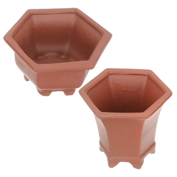 Raindrops  2 Pcs Ceramic Plant Potted Plants Terracotta Pots for Household Container Clay