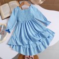 thumbnail image 6 of OJSFQUFP Girls' Spring Summer and Fall Dress: Square Neck Flared Sleeves Ruffled Hem Dress, 6 of 9