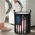 thumbnail image 3 of XMXY Round Laundry Basket Organizer, American Patriotic Distressed Waterproof Collapsible Dirty Clothes Basket Laundry Hamper, Medium Size, 3 of 8