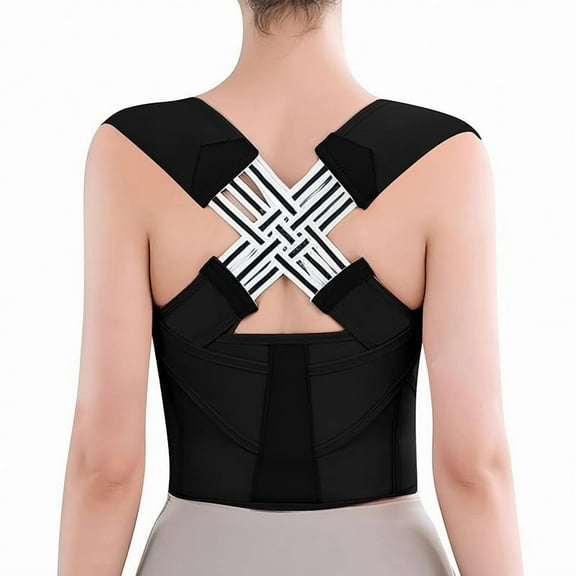Wrongduck Back Brace Posture Corrector for Women and Men – Adjustable Upper Back Support for Pain Relief, Spine Alignment, and Shoulder Posture Correction, Invisible Under Clothes