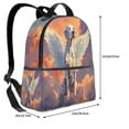 thumbnail image 4 of Lsque Colorful Cloud Spotted Dog Pattern Backpack – School Travel Canvas Daypack with Ergonomic Padded Straps, Multiple Compartments & Leather Handle, 4 of 5