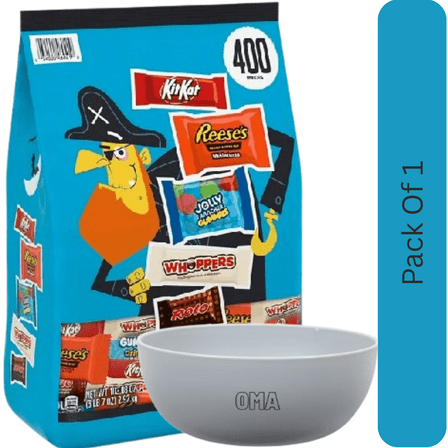 HERSHEY'S Variety Pack Halloween Candy, 400 pcs. With White Bowl By OMA