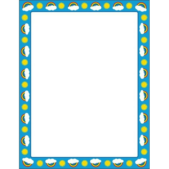 SHAPES ETC. Designer Paper - Rainbow Border (50 Sheet Package)