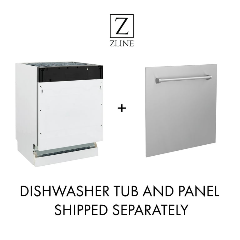 ZLINE 18 Tallac Series 3rd Rack Top Control Dishwasher in Custom Panel Ready with Stainless Steel Tub, 51dBa (DWV-18)