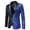 Blue, variant on Wolfast Blazer for Men's Shawl Lapel Party Disco Shinny Color Block Coats Gold XL