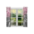 thumbnail image 3 of CADecor Park Landscape Window Kitchen Curtain, Pink Blossoms Window Treatment Panel Curtains,26x39 inches,Set of 2, 3 of 3