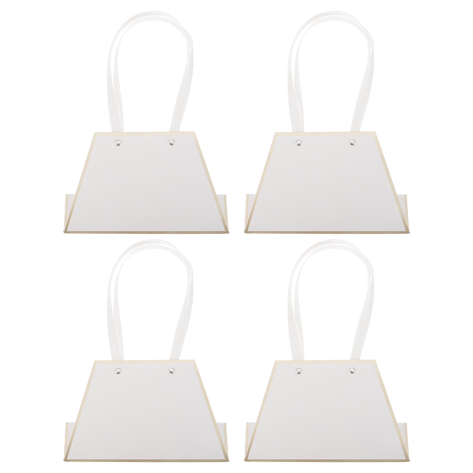 SHISUYAN Durable Paper Plant Bags with Double Handles for Storage White 4pcs