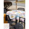 thumbnail image 5 of Outdoor Tablecloth with Umbrella Hole for Patio/Picnic/Party/Camping, Rainbow Sunshine Waterproof Table Cloth Square Cover Washable, Rainy Cute Pink Border (60"x 60"), 5 of 8