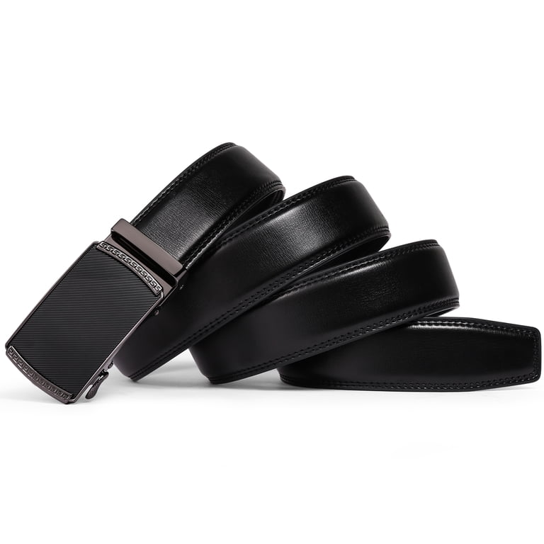 SENDEFN Men's Leather Ratchet Belt, Black photo 5