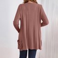 thumbnail image 4 of Ediodpoh Long Cardigan Sweaters for Women Long Sleeve Solid Color Knit Cardigan Mid Length Open Front Sweater Coat with Pockets Brick Red L, 4 of 6