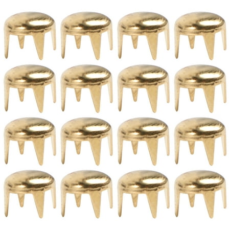 

100PCS DIY Metal Rivet Round Studs Four Claws Spike Nail for Punk Shoes Belt Clothing Decor (Golden 6mm)