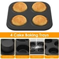 thumbnail image 3 of FUYGRCJ 4 Pack 4 Cup Muffin Pan, Bakeware Non-stick Cupcake Baking Pan, Air Fryer Mini Pie Pans, Heavy Duty Carbon Steel Muffin Tray, Standard Baking Mould Tin Tray for Oven Baking, 3 of 11
