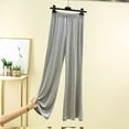 thumbnail image 2 of Endives Women's Casual Pants Thin Flared Summer Straight Leg Dance Pants Slimming Elastic Waist Plus Size Wide Leg Pants, 2 of 4