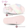 thumbnail image 3 of Jessica Simpson Women's Cross Band Soft Plush Memory Foam House Slipper Slide with Anti-Skid Sole, 3 of 9