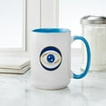 thumbnail image 4 of CafePress - Blue Evil Eye With Gold Accents Mugs - 15 oz Ceramic Large White Novelty Mug, 4 of 4