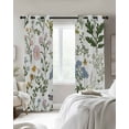 thumbnail image 4 of Spring Summer Floral Blackout Curtains for Bedroom Living Room Darkening Curtains 54 Inch Long Butterflies Botanical Farmhouse Short Curtain for Small Window Treatment Grommet Drapes 52"x54"x2, 4 of 9