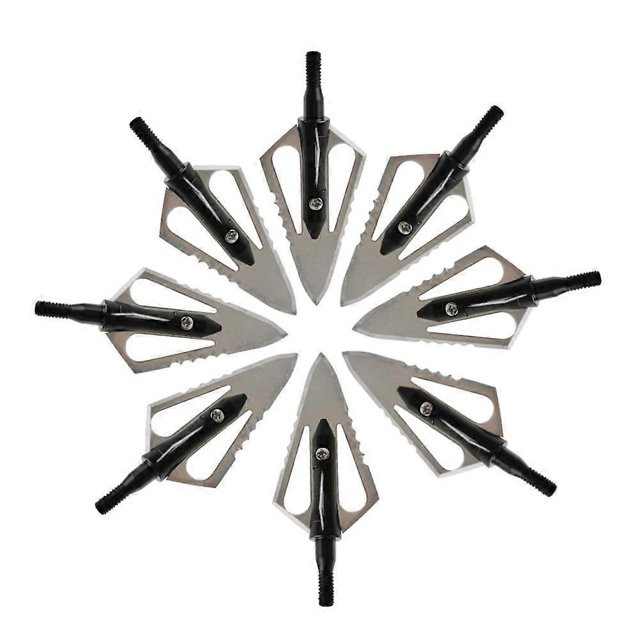 Serrated Arrowheads Hunting Tips Pack of 12 for Carbon, Crossbow, Aluminium, and Fibreglass Arrows, B-100 Grains