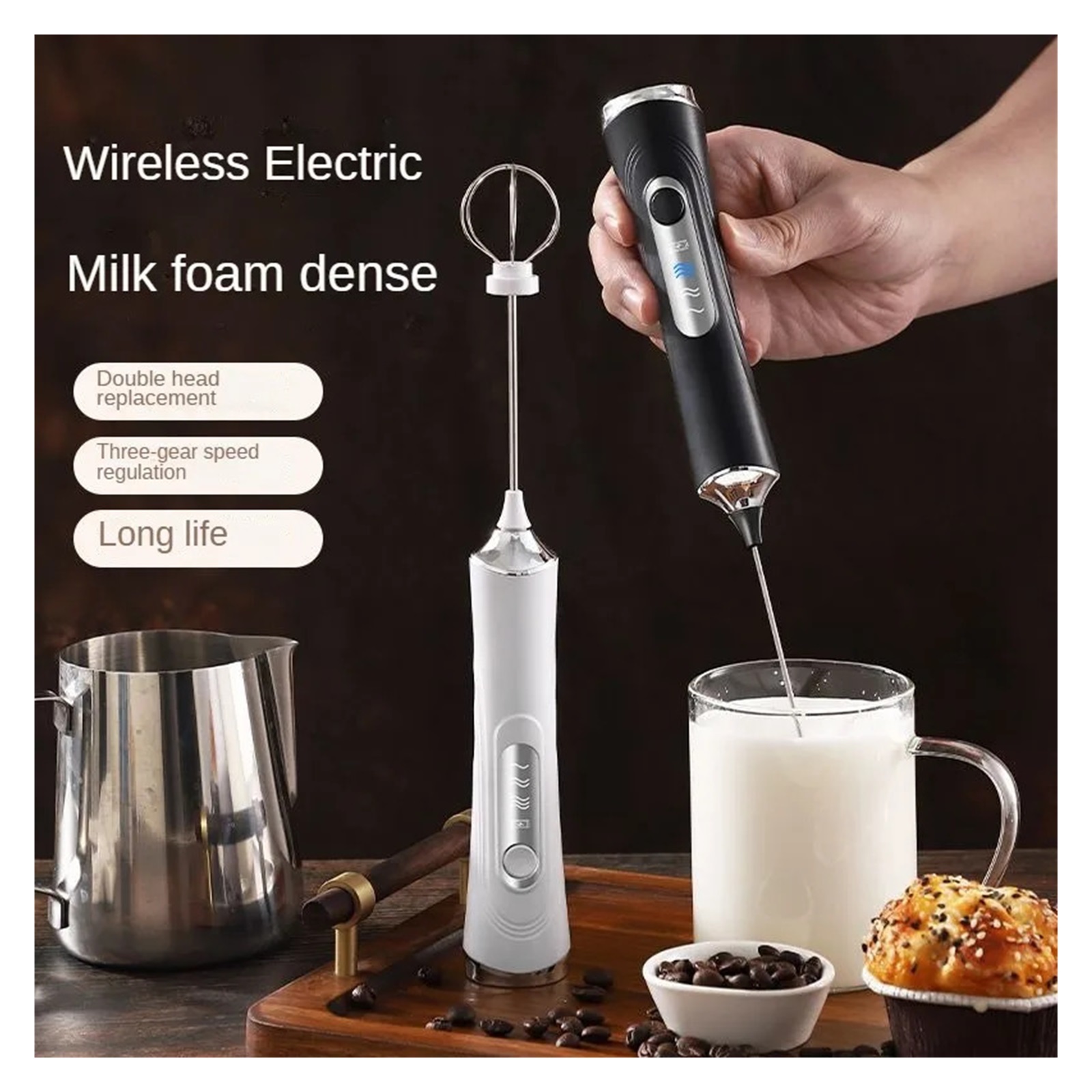 Waist Mixer, Milk Frother, Egg Beater, Electric Handheld Portable Milk, Coffee, Cream, Butter Mixer