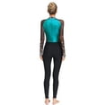 thumbnail image 2 of Jizyo Women's Long Sleeve Dance Unitard Shiny Rhinestone Full Body Suits One Piece Jumpsuits Light Blue M, 2 of 5
